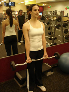 Barbell curls -- starting position