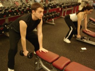 Dumbbell rows -- starting position 