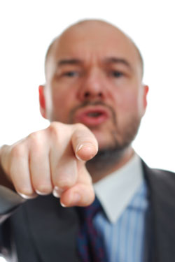 angry man pointing finger