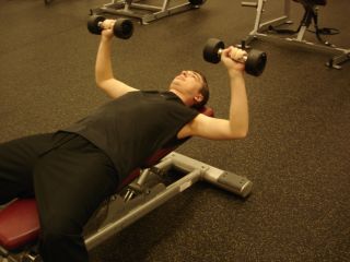 Flat dumbbell bench -- second position 
