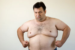 heavy man upset about not being able to lose weight
