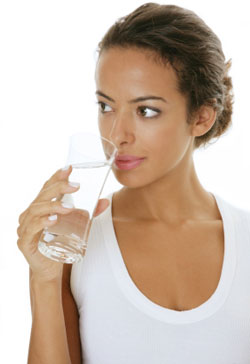 woman drinking water