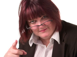 overweight woman with glasses