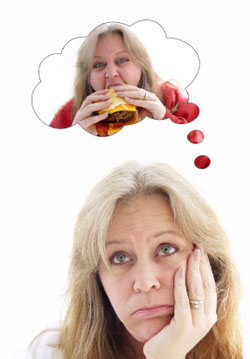  woman dreaming about food