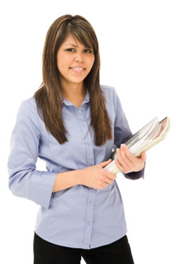 woman writing in a notebook