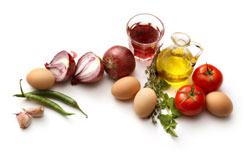 eggs, vegetables and oil