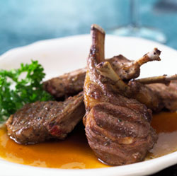 lambchops on white plate