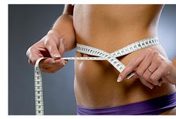 woman measuring her waist